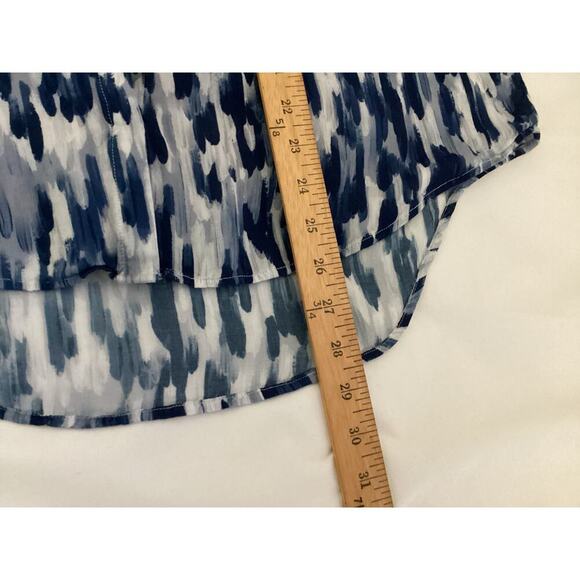 Anthropologie Cloth & Stone blue and white abstract pattern button-down shirt XL - Picture 7 of 8